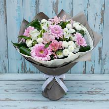Букет цветов из:  Герберы, Альстромерии и Хризантемы в Нежинском