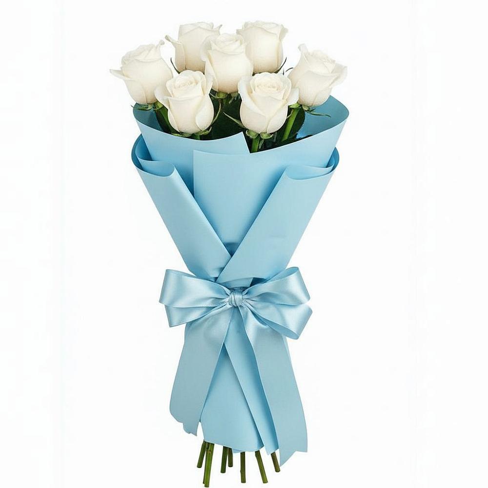 Букет 7 белых роз Проуд в Нежинском