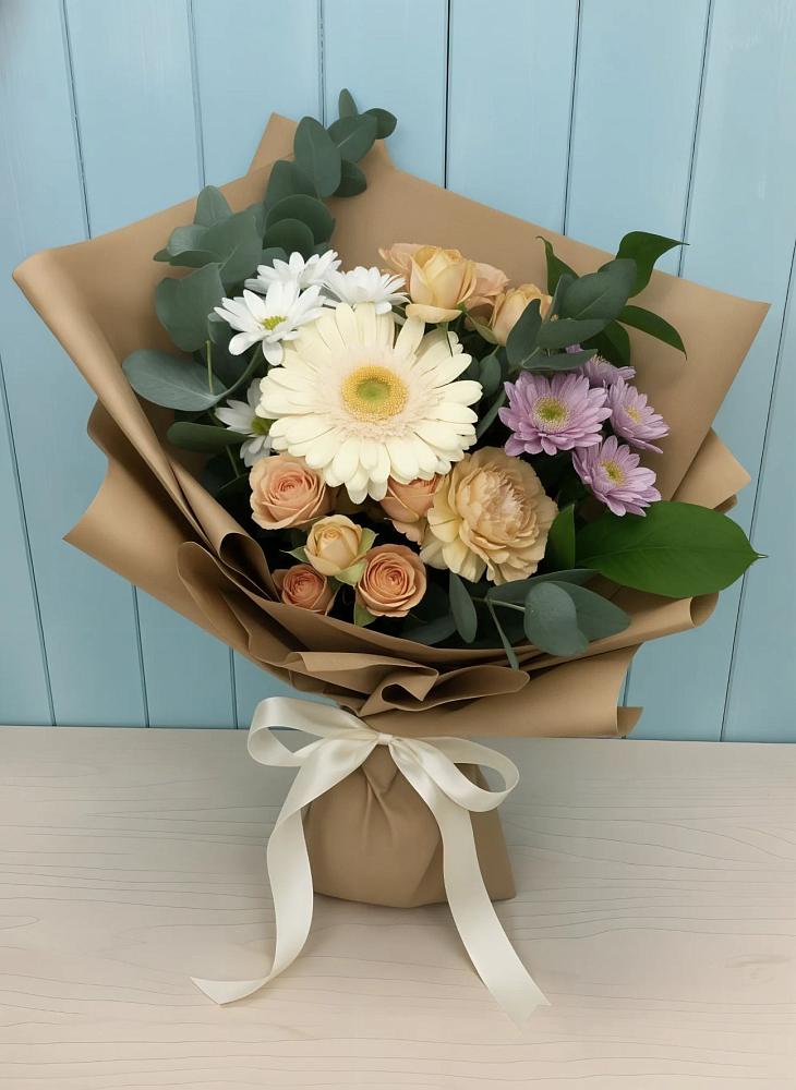 Букет цветов из: Герберы и Хризантемы в Нежинском