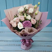Букет цветов из:  Розы и Лизиантусы #REPLACE_PRED# Нежинском