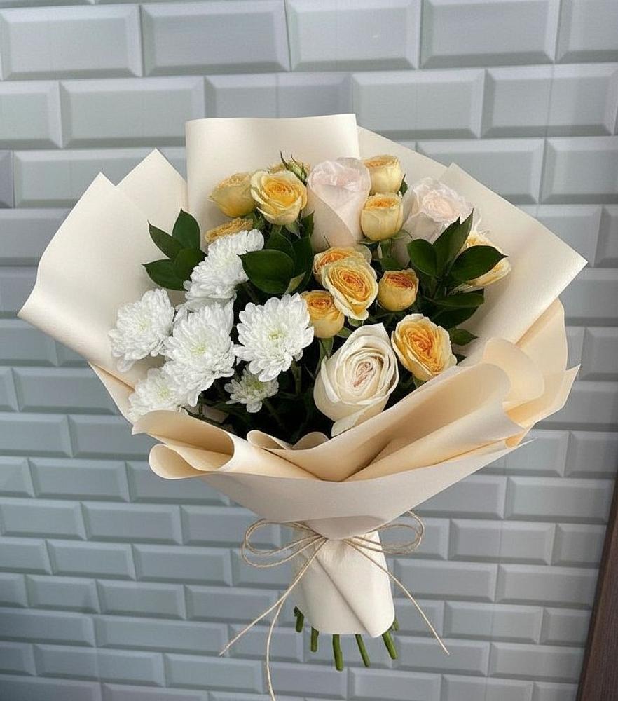 Букет цветов из: Розы и Хризантемы в Нежинском