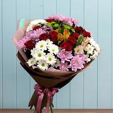 Букет цветов из:  Розы, Хризантемы и Альстромерии в Нежинском